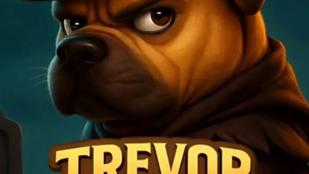 Trevor Hunter slot dengan tema anjing Shar Pei di latar belakang kuburan yang mencekam