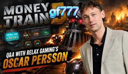 Pemandangan atmosferik dari kereta bertema futuristik di Money Train 5